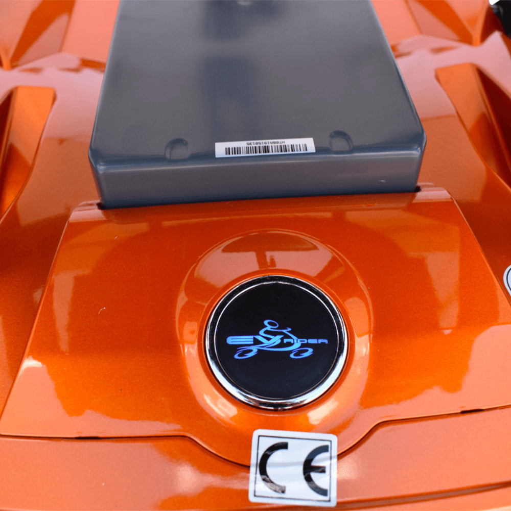 Metallic Gold EV Rider TeQno Automatic Folding Mobility Scooter - Rear Close-up View