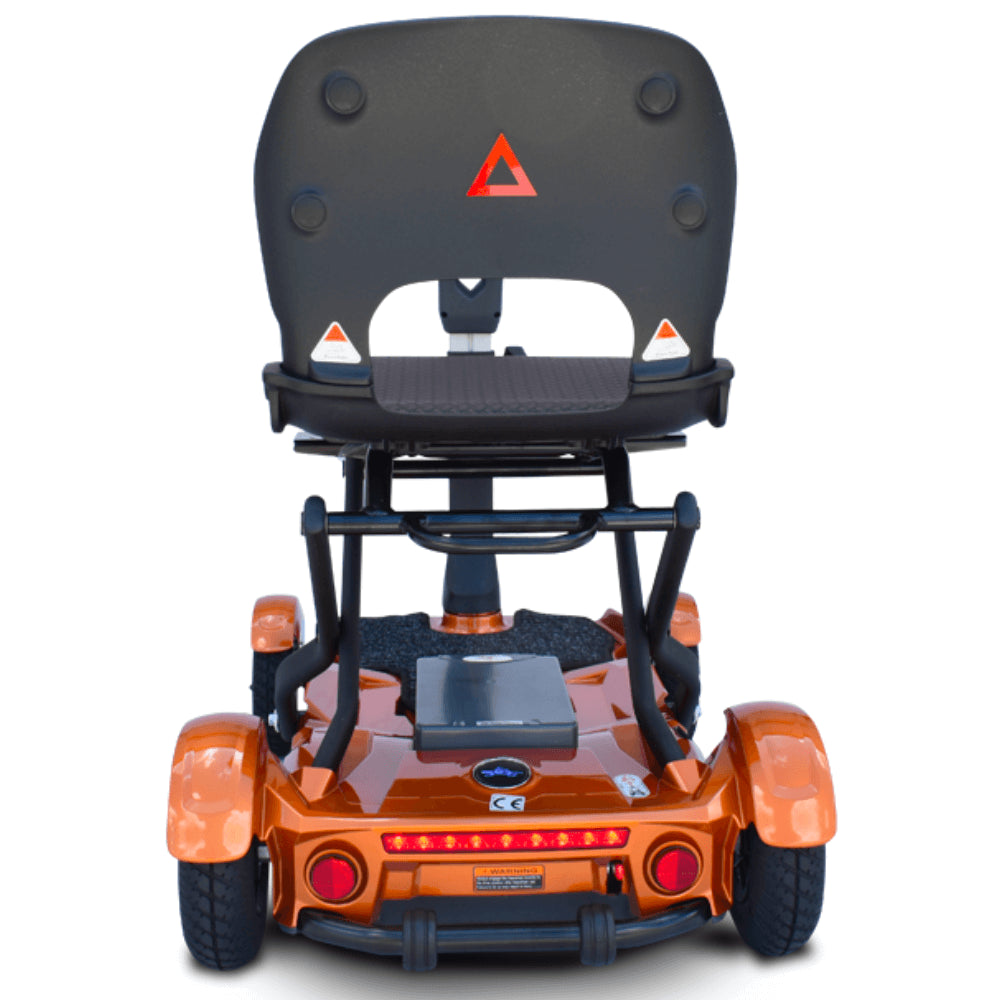 Metallic Gold EV Rider TeQno Automatic Folding Mobility Scooter - Rear View
