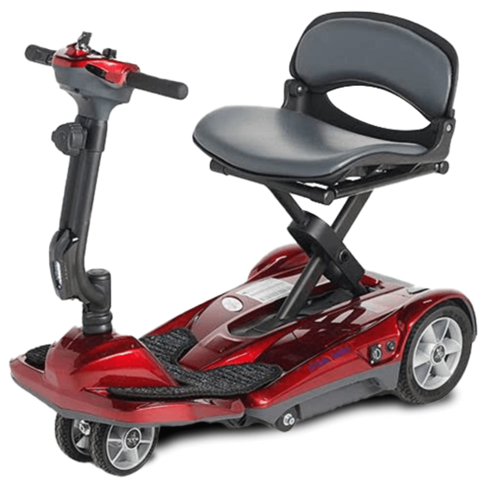 Red EV Rider Transport AF+ Mobility Scooter Open Box - Angled View