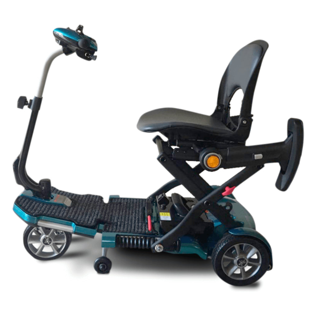 Blue EV Rider Transport Plus Foldable Mobility Scooter with Armrests