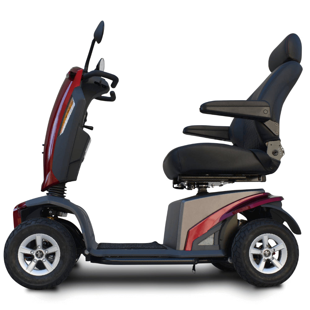 Red EV Rider VitaXpress 4 Wheel All Terrain Mobility Scooter - Side View