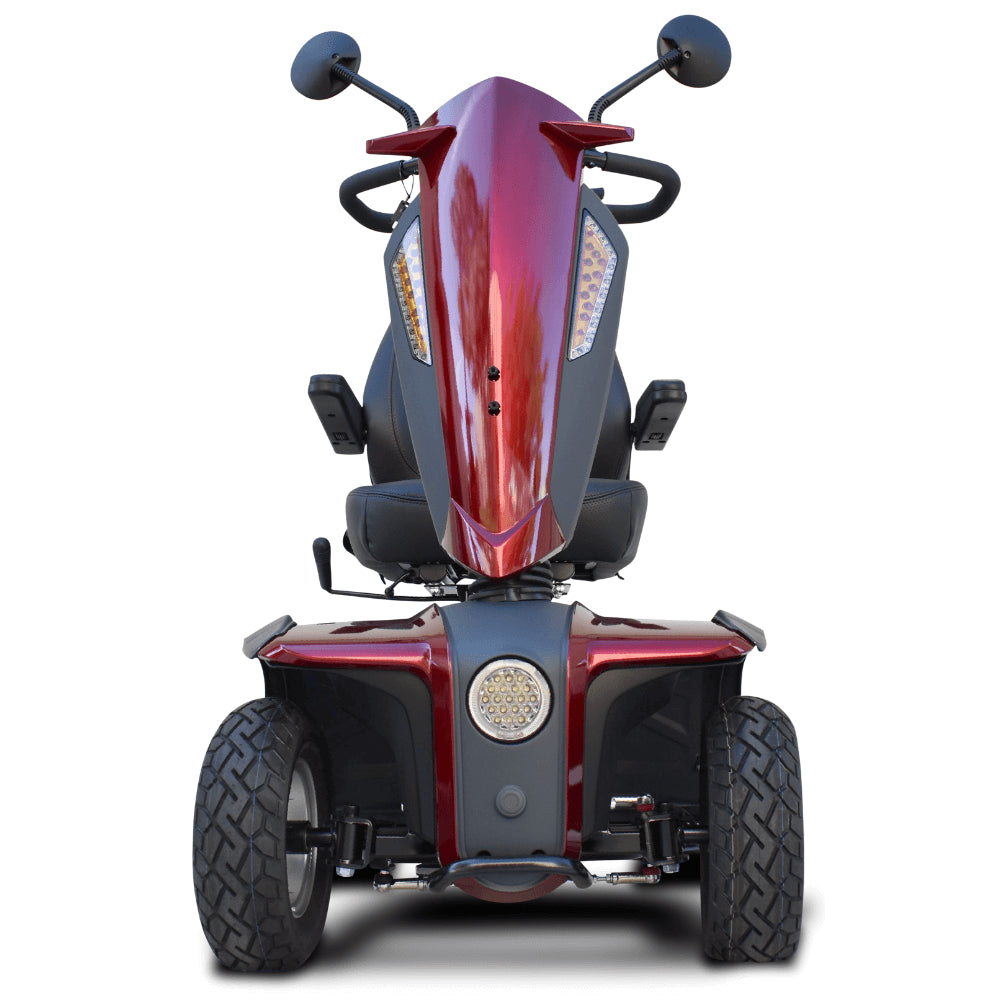 Red EV Rider VitaXpress 4 Wheel All Terrain Mobility Scooter - Front  View