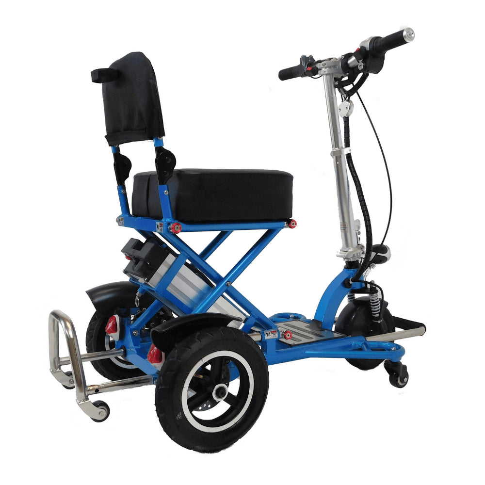 Enhance Mobility TRIAXE Sport T3045 Mobility Scooter Blue Back Angled View