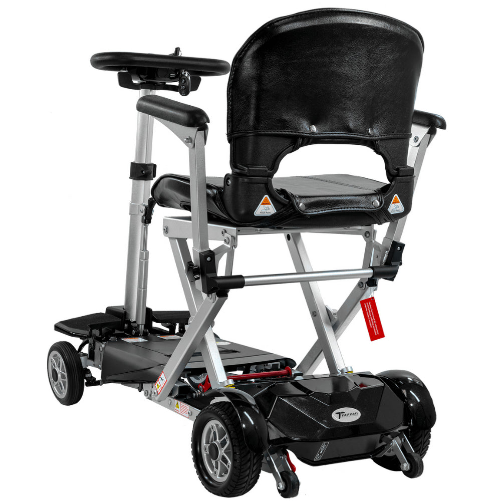 Enhance Mobility Transformer 2 S3026 Automatic Folding Mobility Scooter Black Back Angled View