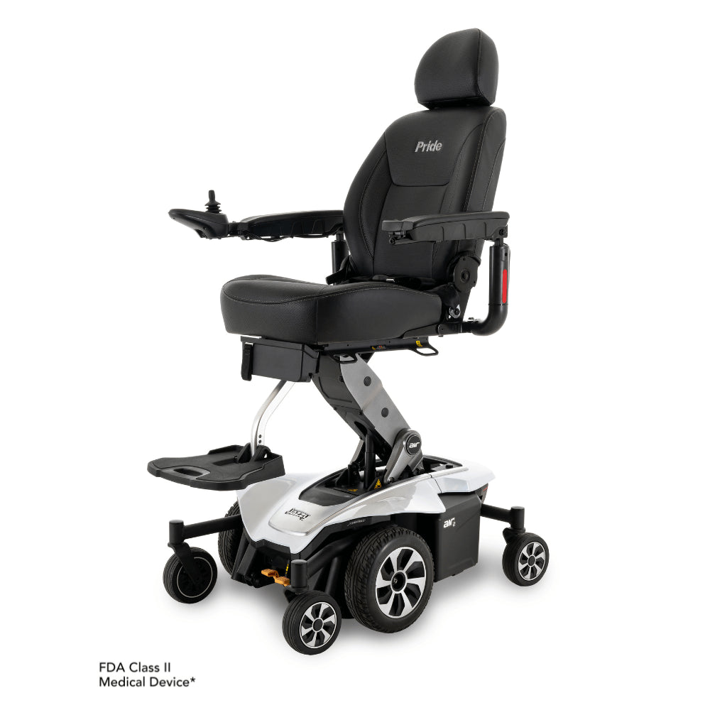 Black Onyx Color Pride Jazzy® Air 2 Elevating Power Wheelchair - Angled View
