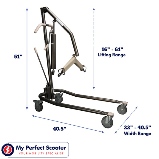 Protekt Onyx Hydraulic/Manual Patient Lift (450 lbs. Capacity)