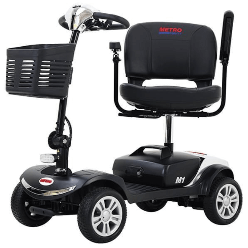 Adjusted Chair Metro Mobility M1 Limited Edition Travel Mobility Scooter - Angled View