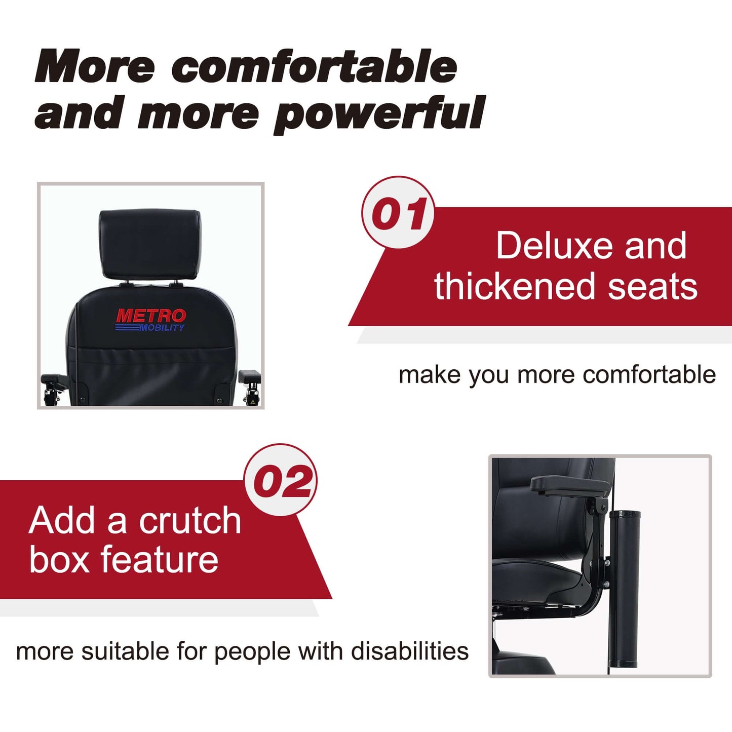 Metro Mobility Max Plus Indoor & Outdoor Mobility Scooter Seat Display