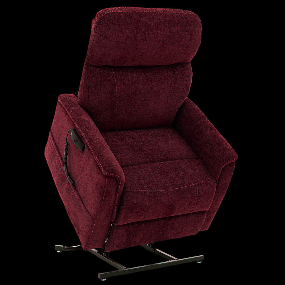 Cabernet Color Pride Sitting Pretty Lift Chair Genesis LC-150 - Lifted Position - Angled View