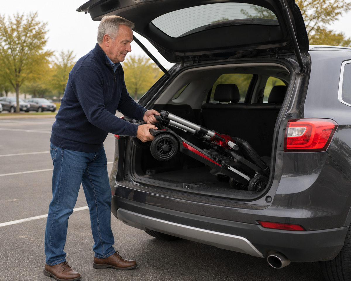 Enhance Mobility MobiFree Folding Mobility Scooter - Trunk Storage