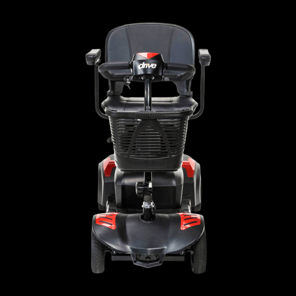 Red Drive Medical Scout LT 4-Wheel Compact Travel Power Scooter Front View