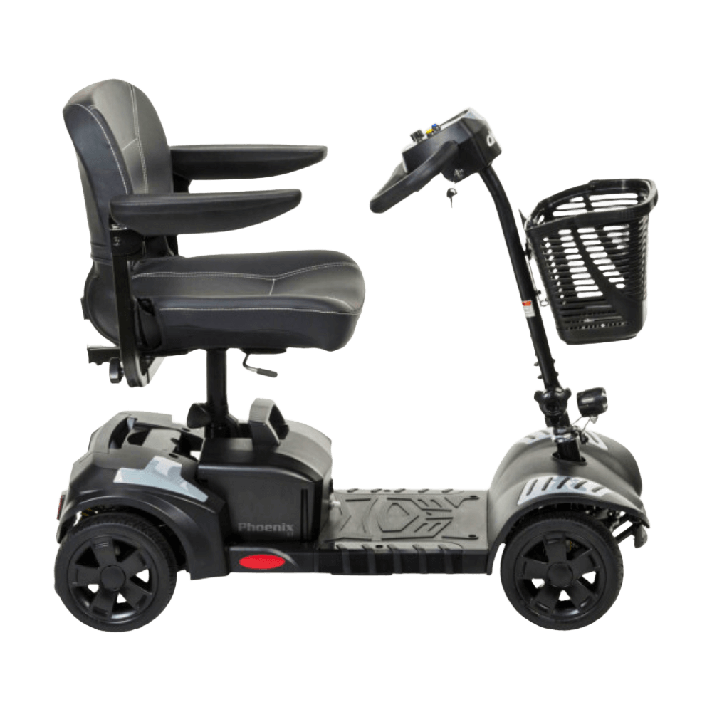 Silver Drive Medical Phoenix LT 4-Wheel Travel Scooter Side View