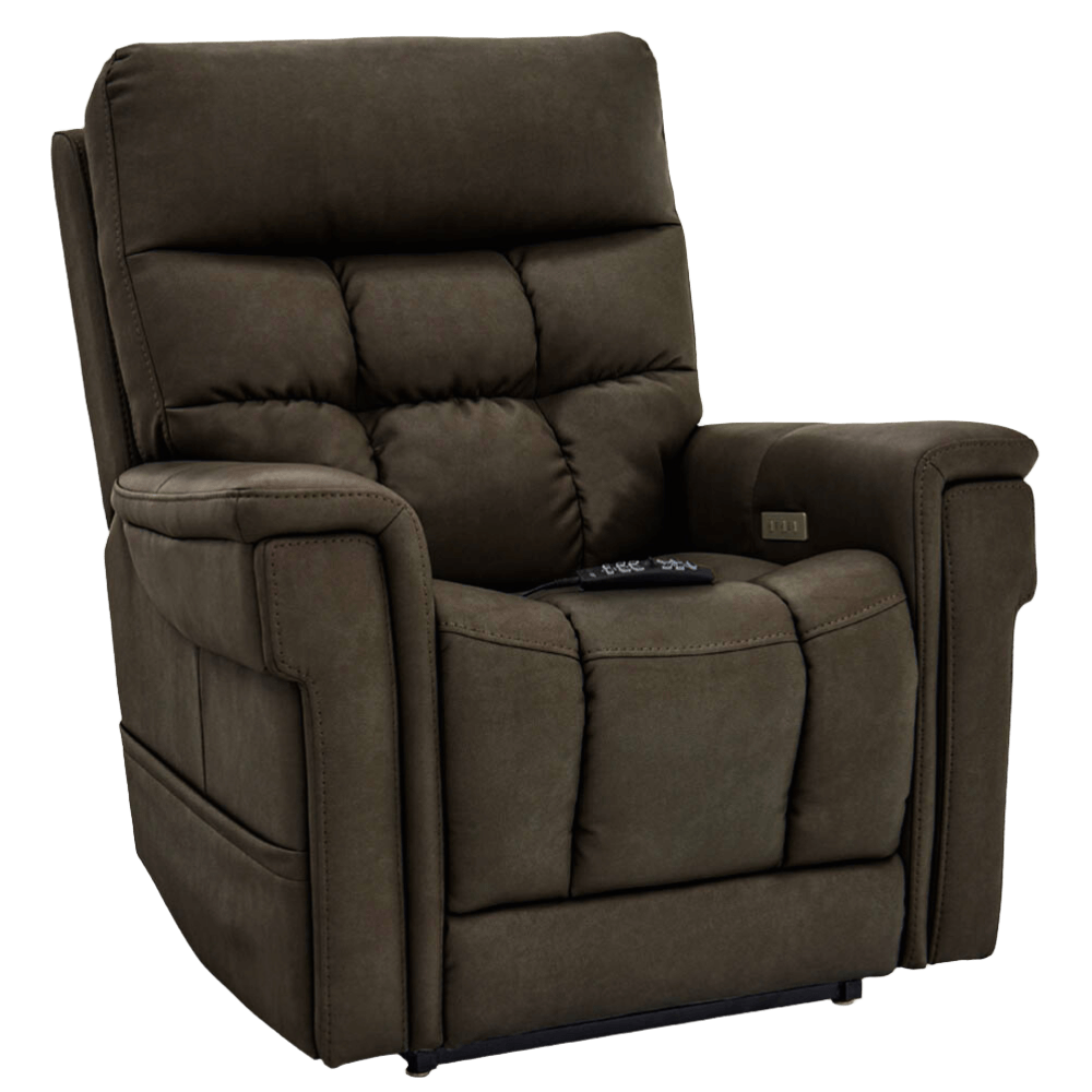 Smoke Color Pride Mobility VivaLift Ultra PLR-4955 Power Lift Chair Angled View