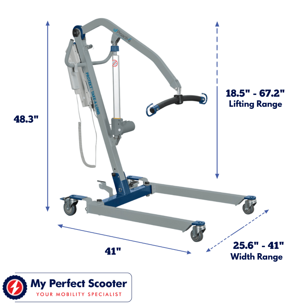 Protekt Take-A-Long Folding Portable Patient Lift - Dimensions