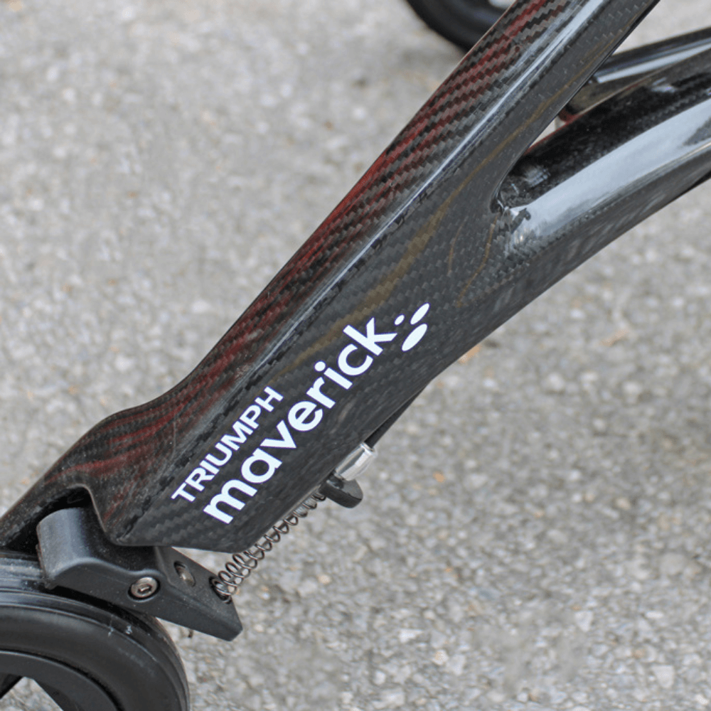 Triumph Mobility Maverick Carbon Fibre Rollator - Close-up View of the Logo