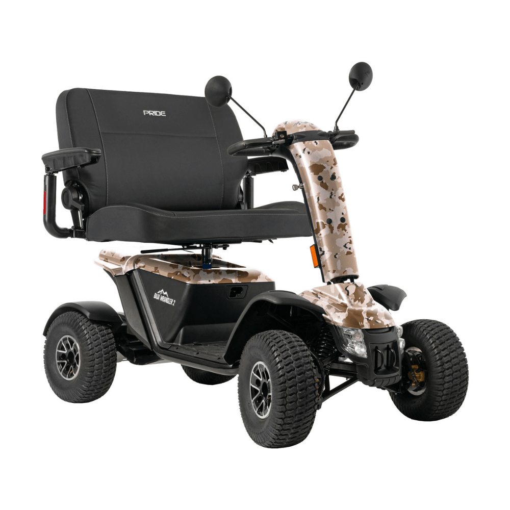 Pride BAJA® Wrangler® 2 All Terrain Scooter in Desert Camo Color - Angled View