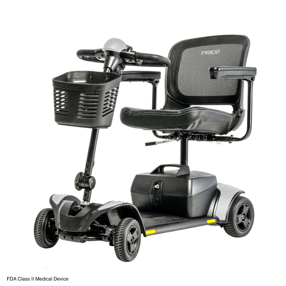  White Accent Pride Go Go Elite Traveller® 2 Mobility Scooter -  Angled View