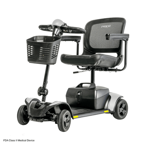  White Accent Pride Go Go Elite Traveller® 2 Mobility Scooter -  Angled View
