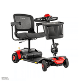 Pride Go Go Elite Traveller® Gen 3 Platinum Mobility Scooter in Cardinal Red Color -  Angled View