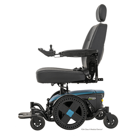 Iceberg Blue Color Pride Jazzy® EVO 614HD Heavy Duty Powerchair - Side View