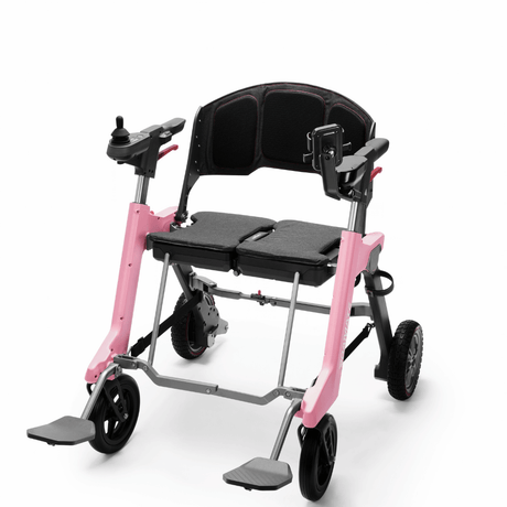 Enhance Mobility Roamate 3-in-1 Power Rollator in Pink color - Angled View