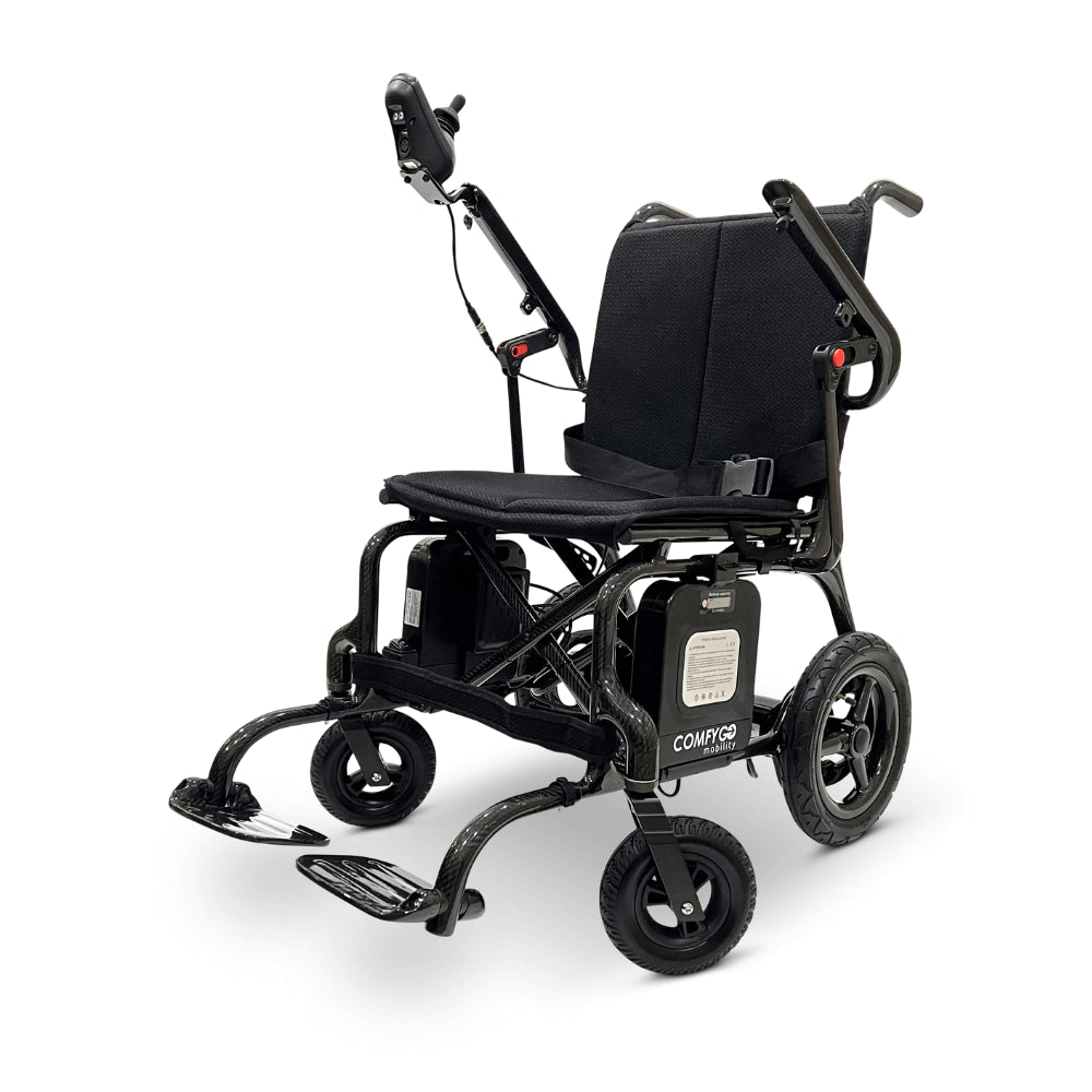 Standard Textile ComfyGO Phoenix Carbon Fiber Lightweight Electric Wheelchair - Angled View