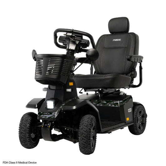 Jungle Camo Color Pride PX4 All Terrain Mobility Scooter - Angled View
