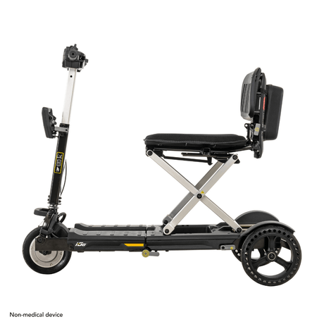 Black Color Pride i-Go™ Lightweight Folding Travel Scooter - Side View