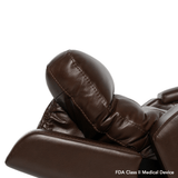 Coffee Color in Sorrento Leather Pride Mobility VivaLift!® Premier - Closeup View of the Headrest