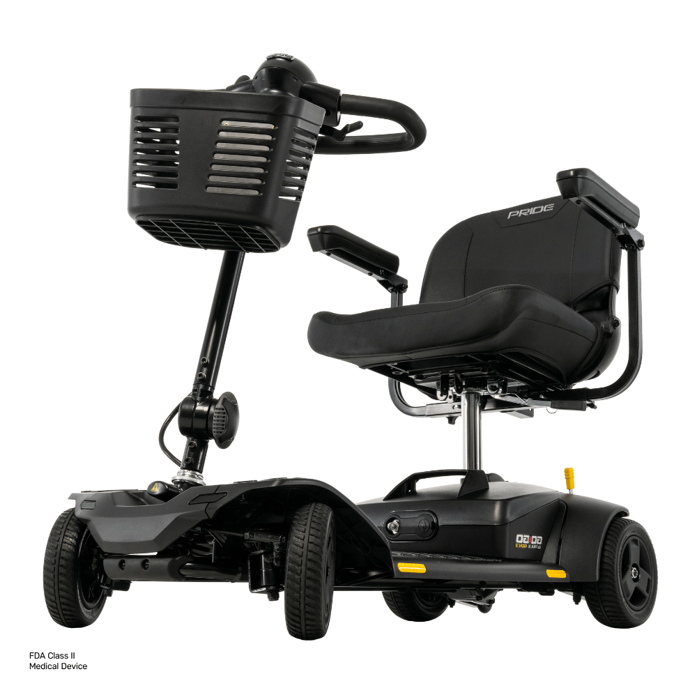 Pride Go Go® Ultra X Gen 3 4-Wheel Mobility Scooter In black Color -  Angled View