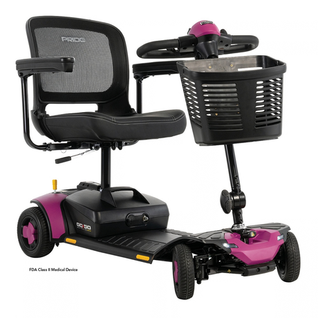 Pride Go Go Elite Traveller® Gen 3 4-Wheel Mobility Scooter in Sugar Plum - Angled View