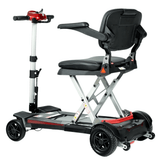 Enhance Mobility MobiFree Folding Mobility Scooter in Red Color - Side Angled View