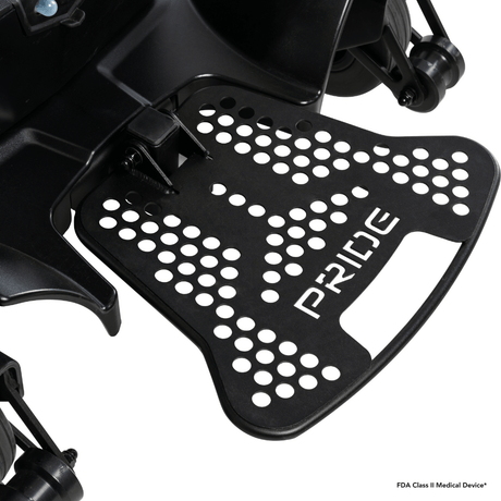Pride Go Chair® MED Portable Power Wheelchair Closeup View of the Footrest