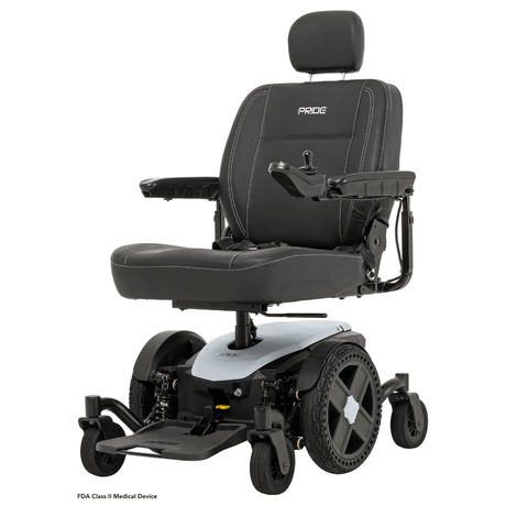 White Color Pride Jazzy® EVO 614 Active-Trac Suspension Powerchair - Angled View