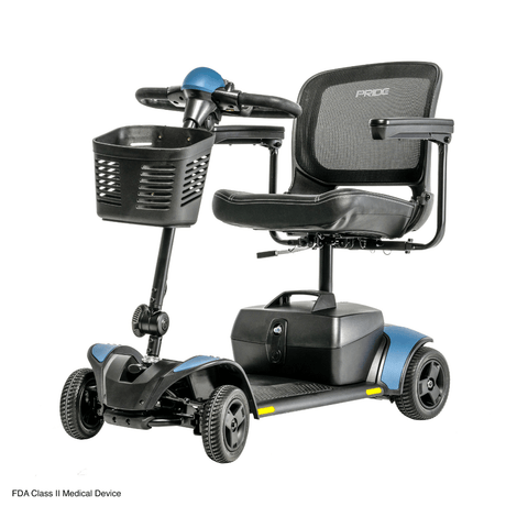  Iceberg Blue Accent Pride Go Go Elite Traveller® 2 Mobility Scooter -  Angled View