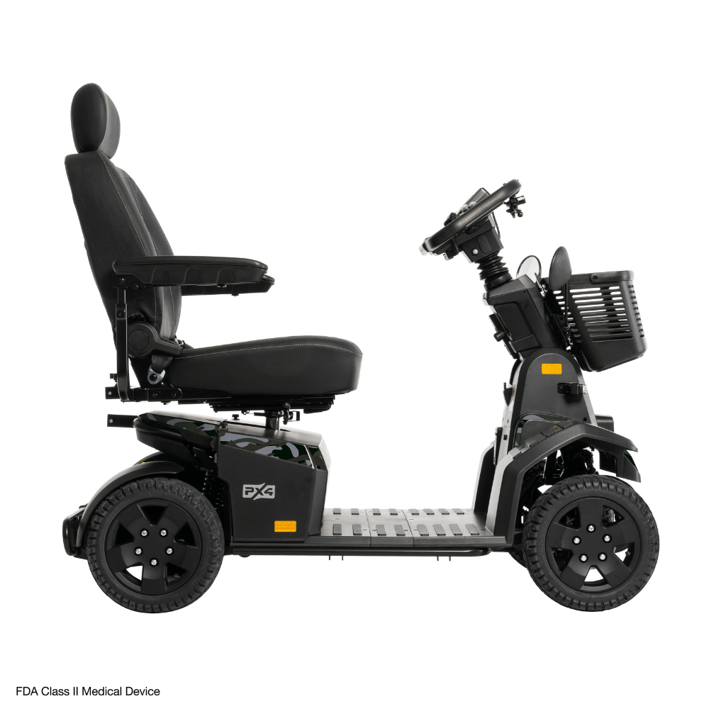 Jungle Camo Color Pride PX4 All Terrain Mobility Scooter - Side View