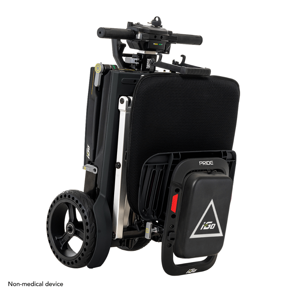 Black Color Pride i-Go™ Lightweight Folding Travel Scooter Folded Position