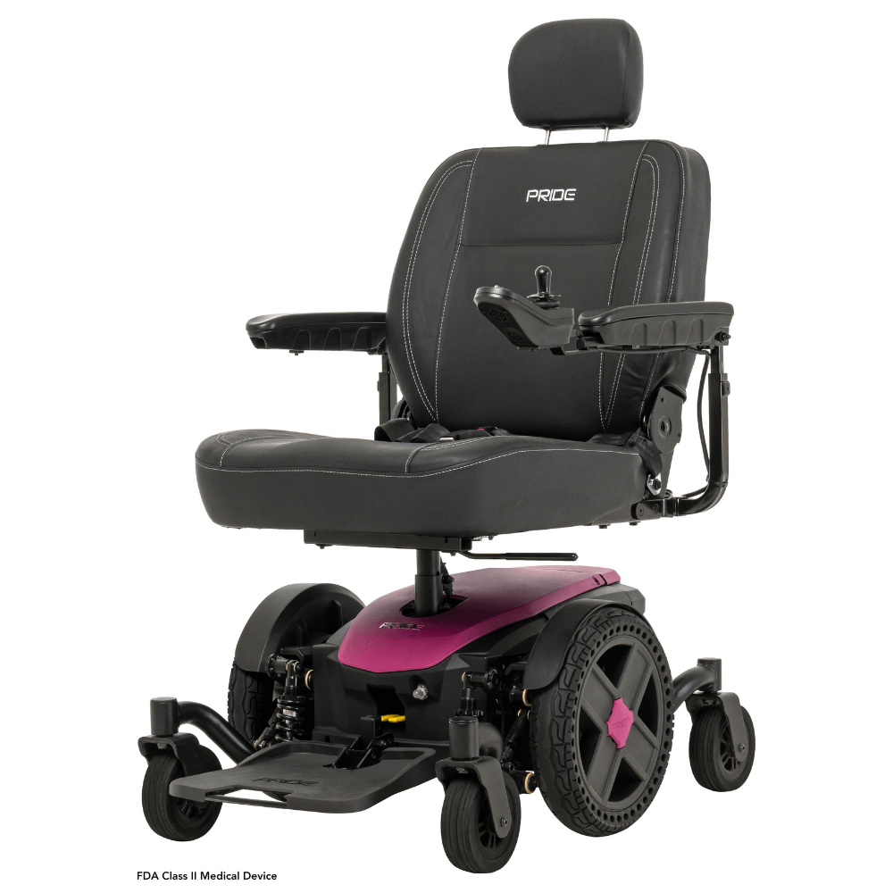 Sugar Plum Color Pride Jazzy® EVO 614 Active-Trac Suspension Powerchair - Angled View