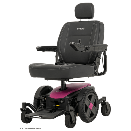 Sugar Plum Color Pride Jazzy® EVO 614 Active-Trac Suspension Powerchair - Angled View