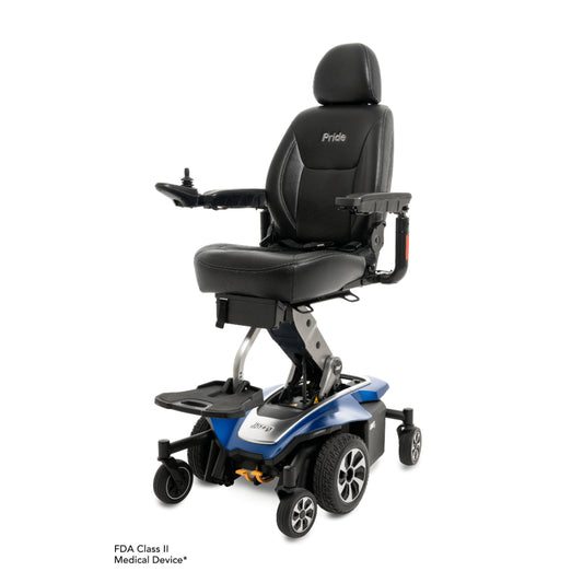 Tanzanite Color Pride Jazzy® Air 2 Elevating Power Wheelchair - Angled View