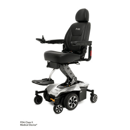 Silver Color Pride Jazzy® Air 2 Elevating Power Wheelchair - Angled View
