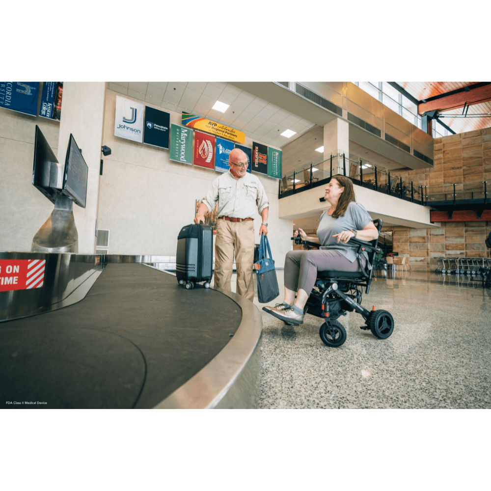  Pride Jazzy Carbon Lightweight Power Wheelchair in the Airport