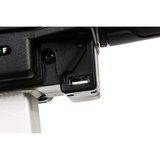 Sugar Plum Color Pride i-Go™ Lightweight Folding Travel Scooter Closeup View of the USB Port