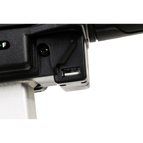 Sugar Plum Color Pride i-Go™ Lightweight Folding Travel Scooter Closeup View of the USB Port