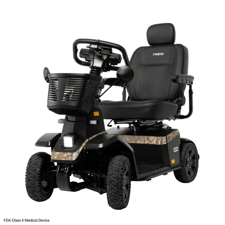 Desert Camo Color Pride PX4 All Terrain Mobility Scooter - Angled View