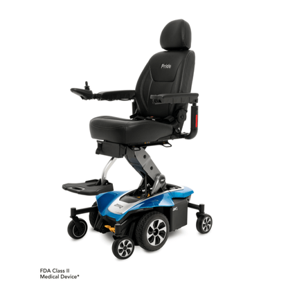 Sapphire Blue Color Pride Jazzy® Air 2 Elevating Power Wheelchair - Angled View