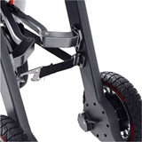 Enhance Mobility Roamate 3-in-1 Power Rollator in white color - Front Wheel Closeup View