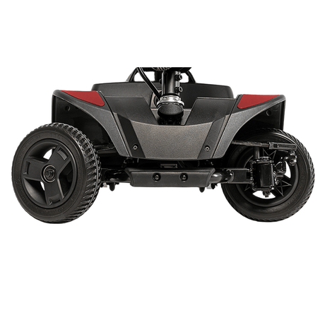 Pride Go Go Elite Traveller® 2 Mobility Scooter -  Close-up View of the Front Wheels