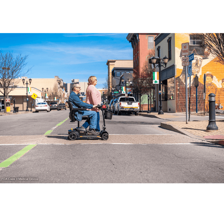 Pride Go Go Elite Traveller® 2 Mobility Scooter Crossing the Road