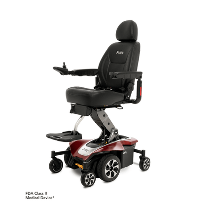 Garnet Red Color Pride Jazzy® Air 2 Elevating Power Wheelchair - Angled View